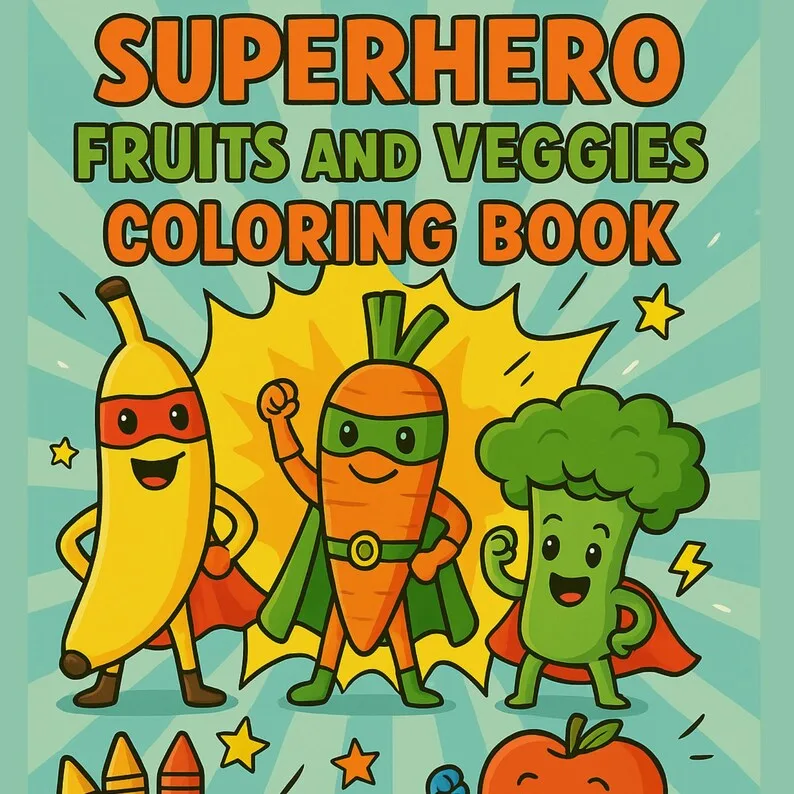 Superheld Obst & Gemüse Malbuch