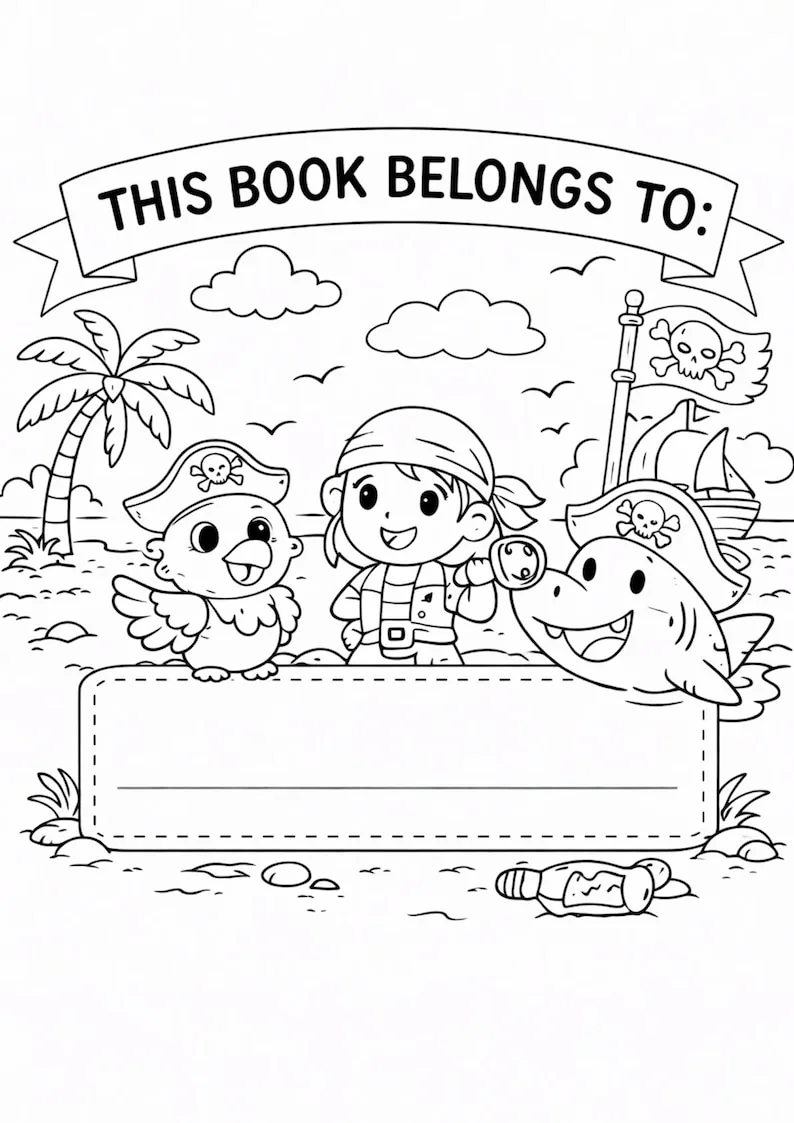 Kawaii Piraten-Malbuch – Bild 2 von 6
