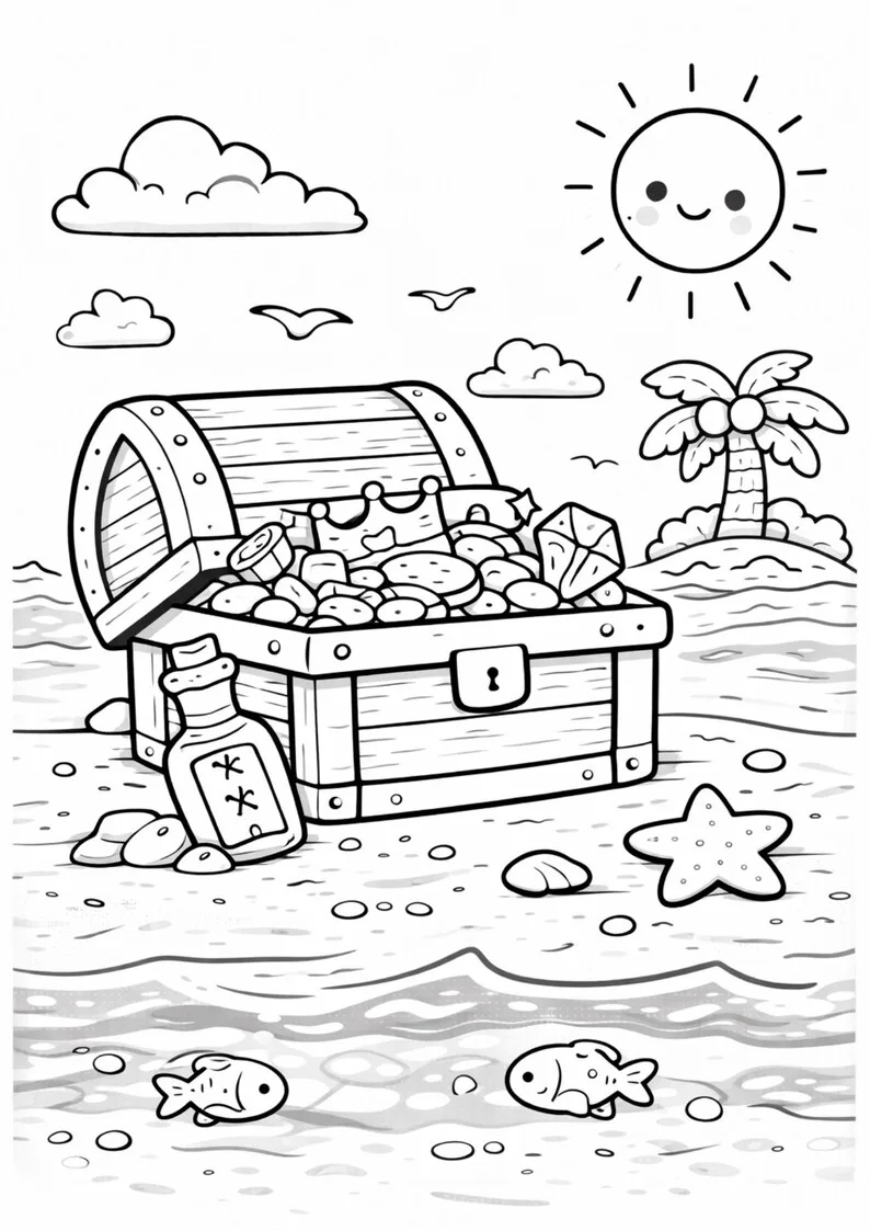 Kawaii Piraten-Malbuch – Bild 4 von 6
