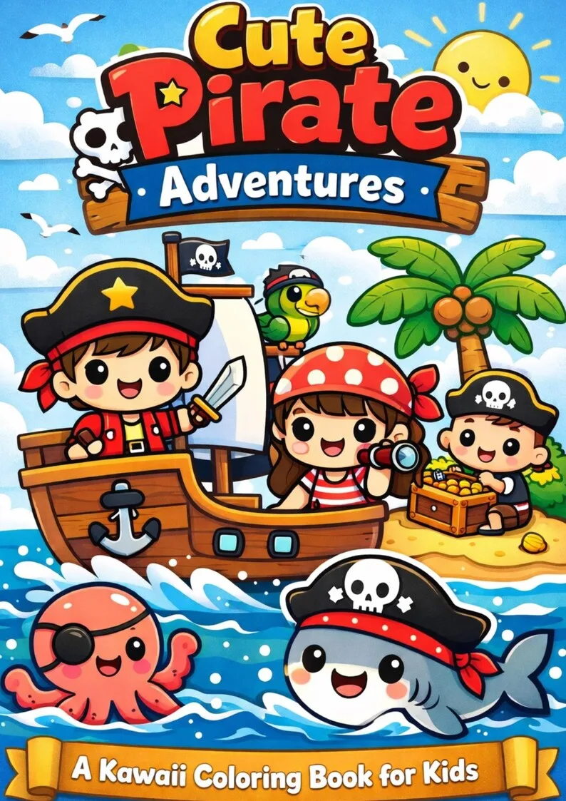 Kawaii Piraten-Malbuch