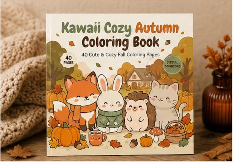 Kawaii-Malbuch „Gemütlicher Herbst“