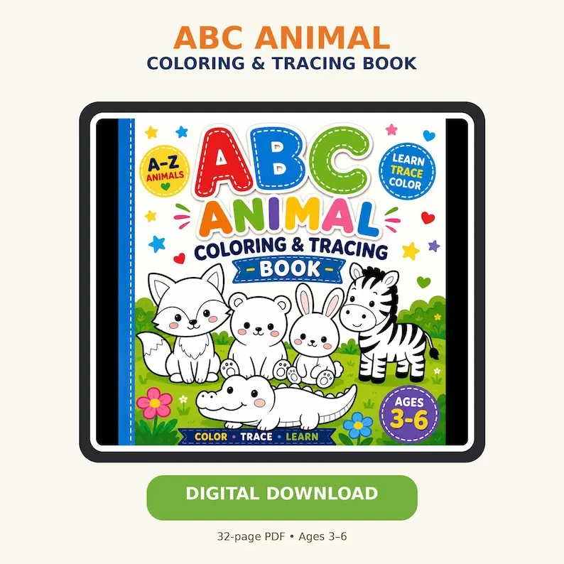 ABC-Malbuch mit Tieren