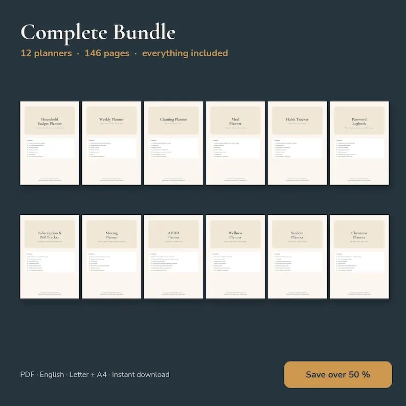 Planner Bundle: 12 Planners