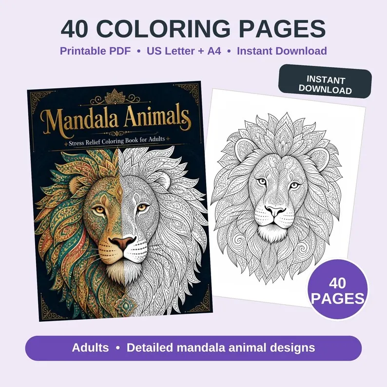 Mandala-Tier-Malbuch